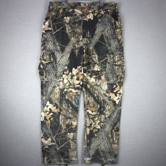 Mossy Oak Vintage Patched Cargo Pants Real Tree Camo 38x32 - Picture 1 of 8